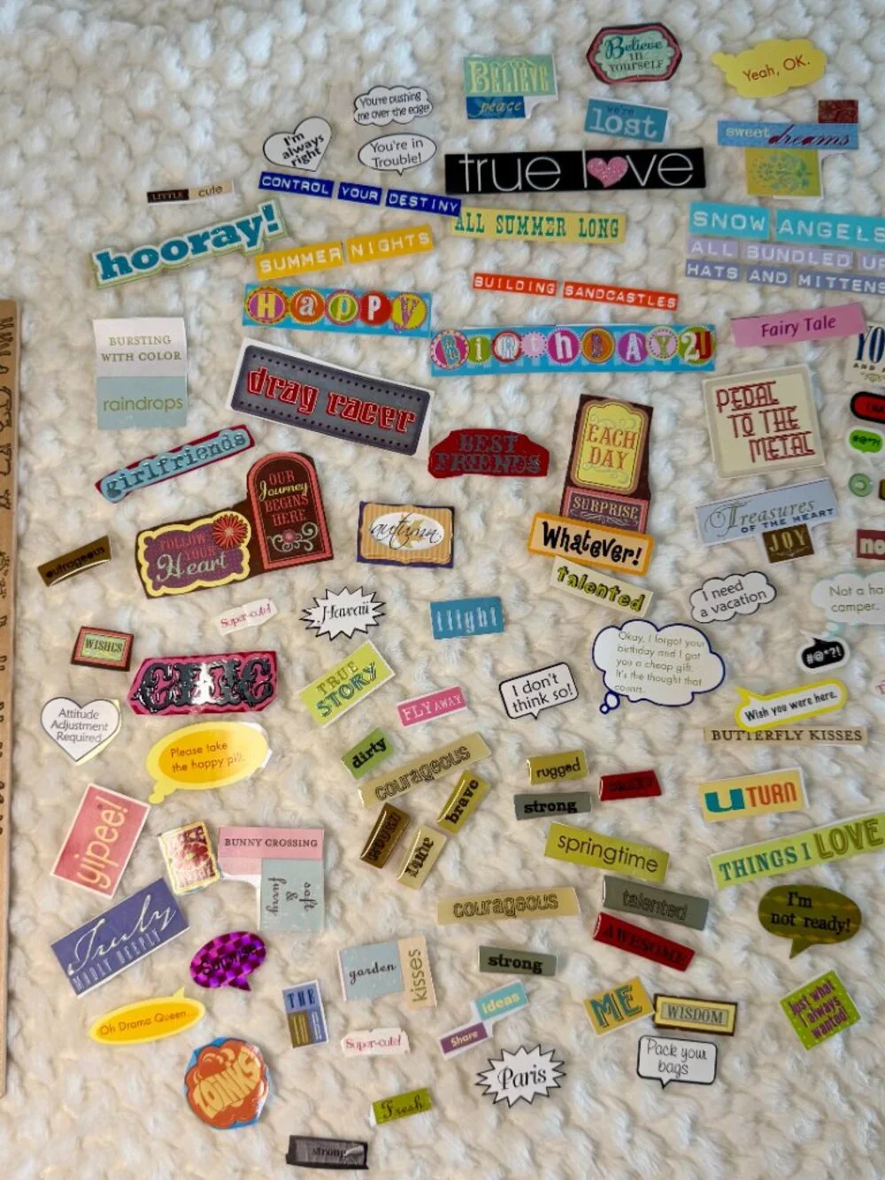 Assorted Words, Sayings and Phrases Scrapbook Sticker Lot